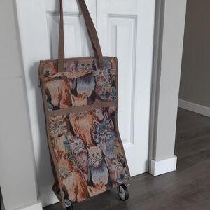 Cat Print Travel Bag with Wheels
